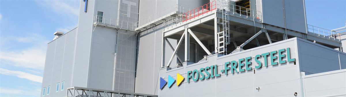 Fabriksbyggnad som tillverkar fossilfritt stål