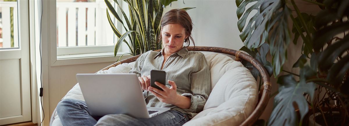 Woman-working-from-home- Handelsbanken.se