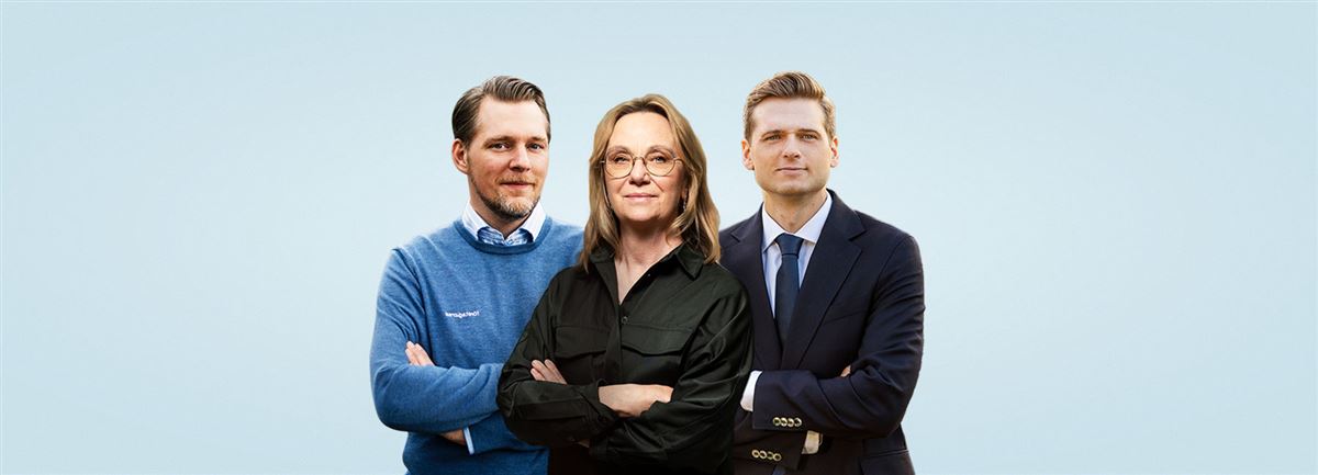 Chefsekonom Christina Nyman, Günter Mårder, VD Företagarna och Wilhelm Purbe, företagsrådgivare på Handelsbanken