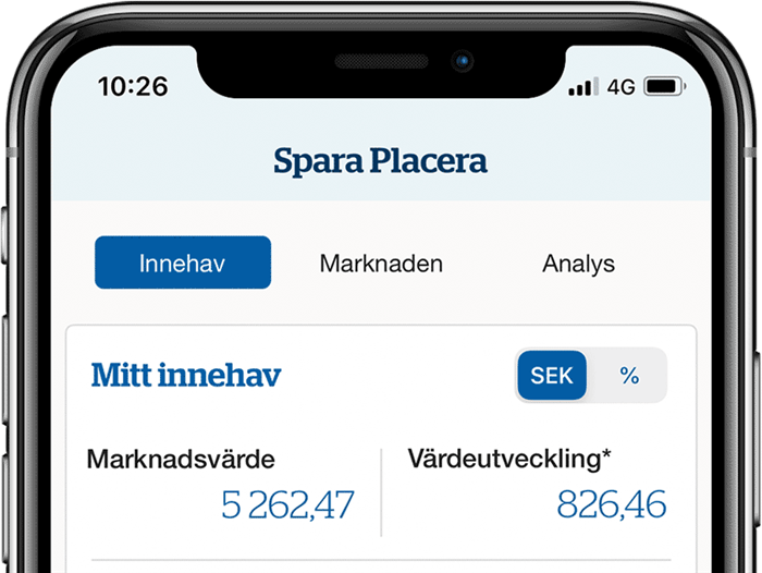 Spara och placera i appen