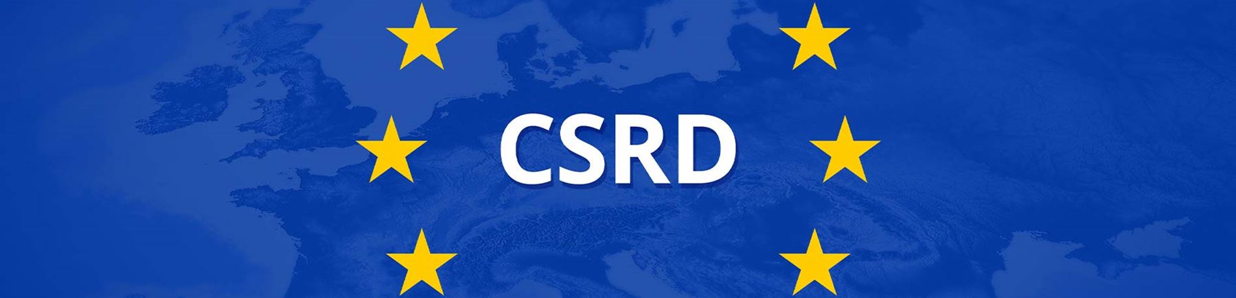 CSRD utskrivet mot blå bakgrund.