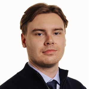 Porträttbild av medarbetare på bankkontoret.