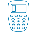 Icon card reader with 1 rectangle on the dipslay