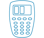 Icon card reader with two rectangles on the display