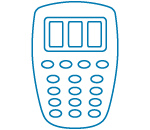 Icon card reader with three rectangles on display