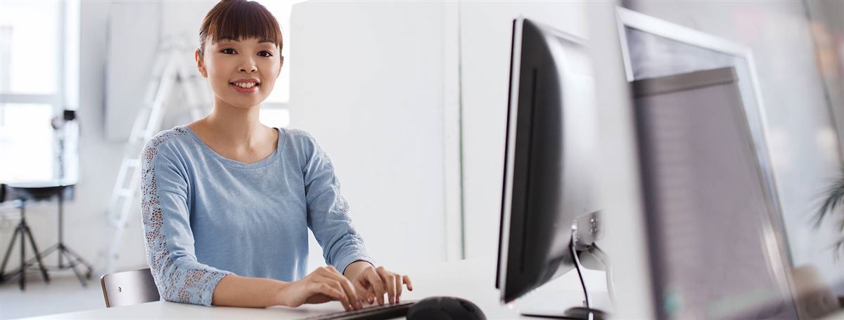 woman working at computer