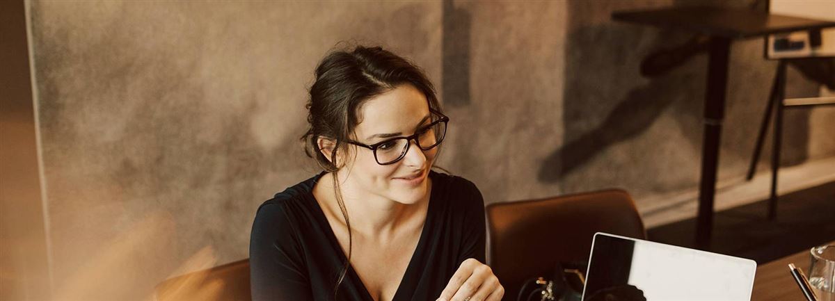 Woman in meeting at a bank branch office.