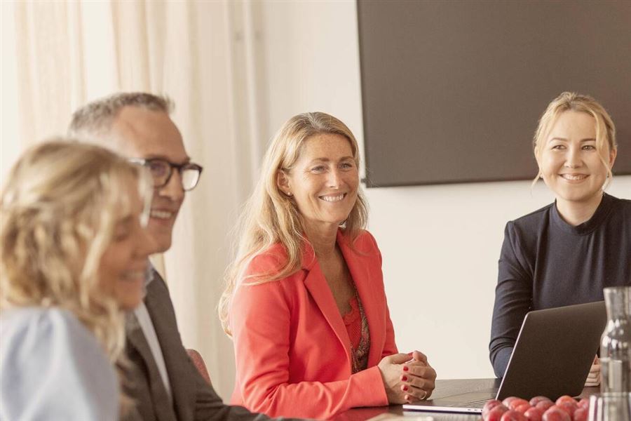 Colleagues in a meeting room.