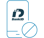 Icon mobile with BankID logo and block stamp